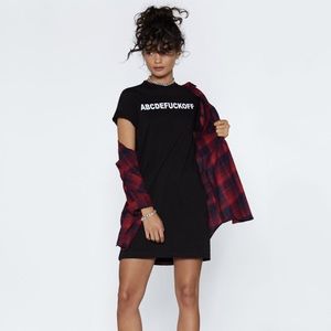 Daisy Street Black ABCD Tee Dress